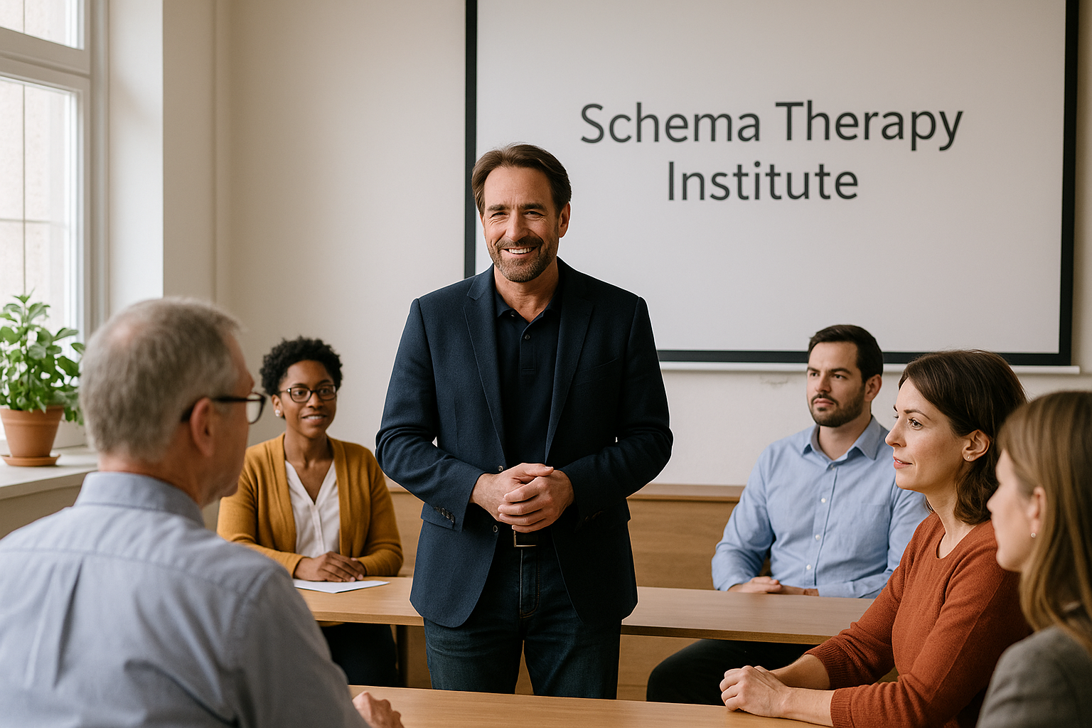 Image of Jeffrey Young, PhD, teaching schema therapy at his training center.