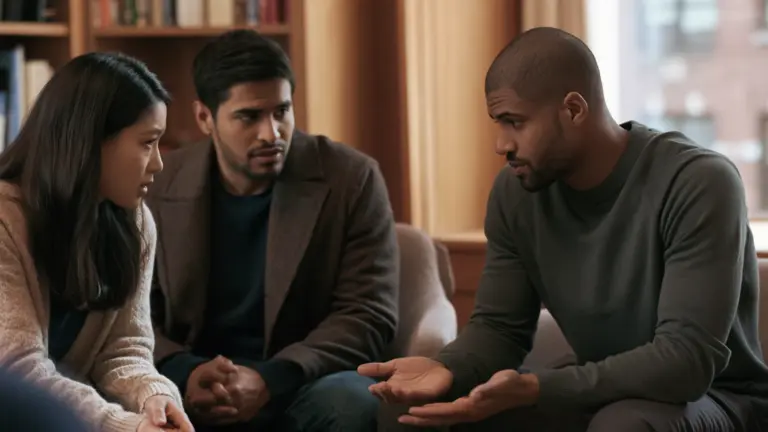 Couples therapist recognizing a recurring pursue-withdraw pattern between two partners.